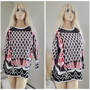 RARE FIND vintage bay club sweater retro patterned grandma core